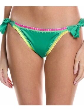 🌻NEW w/tag PQ Swim x Solange Ferrarini Green Crochet Trim Bikini Bottom Size S